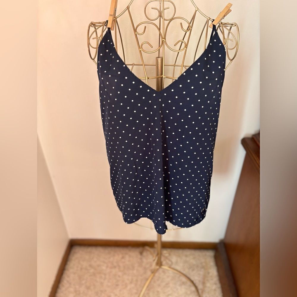 Abercrombie & Fitch Essentials Polka Dot Cami Top Small Navy